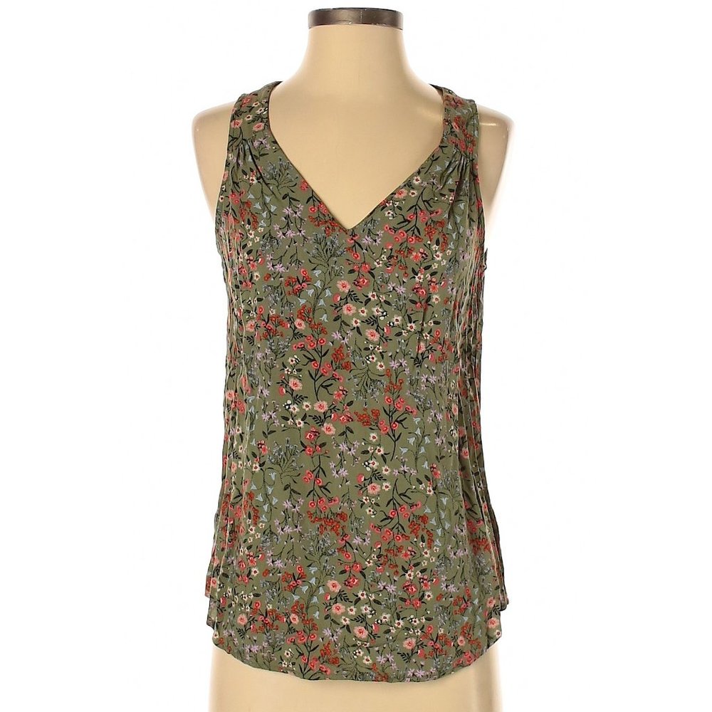 Old Navy Spring Green Floral Sleeveless Rayon Top S NWOT